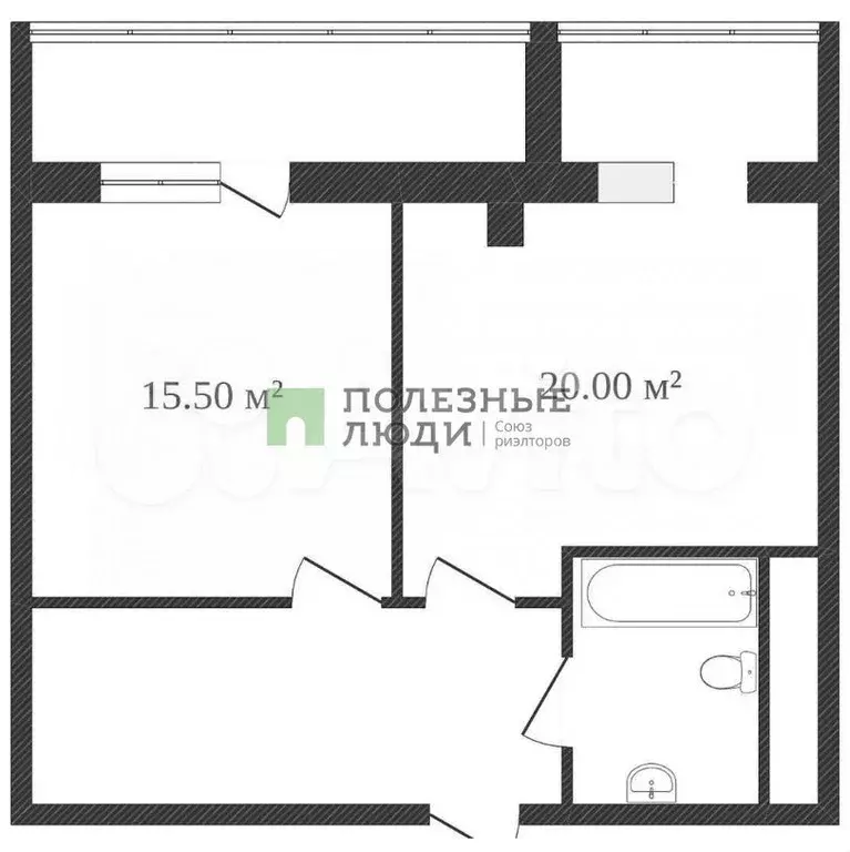 1-к. квартира, 48,9 м, 2/9 эт. - Фото 0