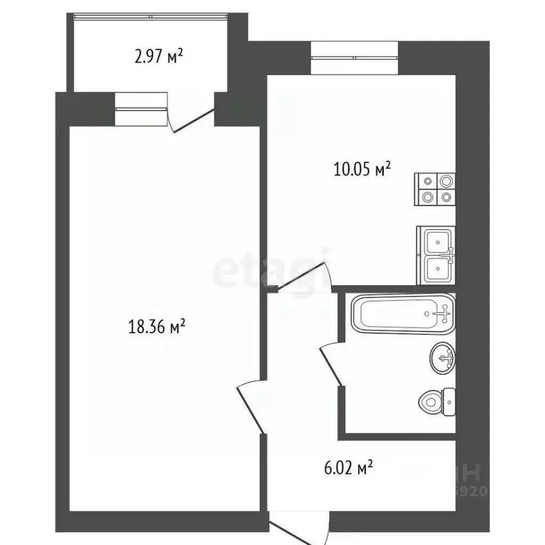 1-к кв. Ярославская область, Ярославский муниципальный округ, пос. ... - Фото 2