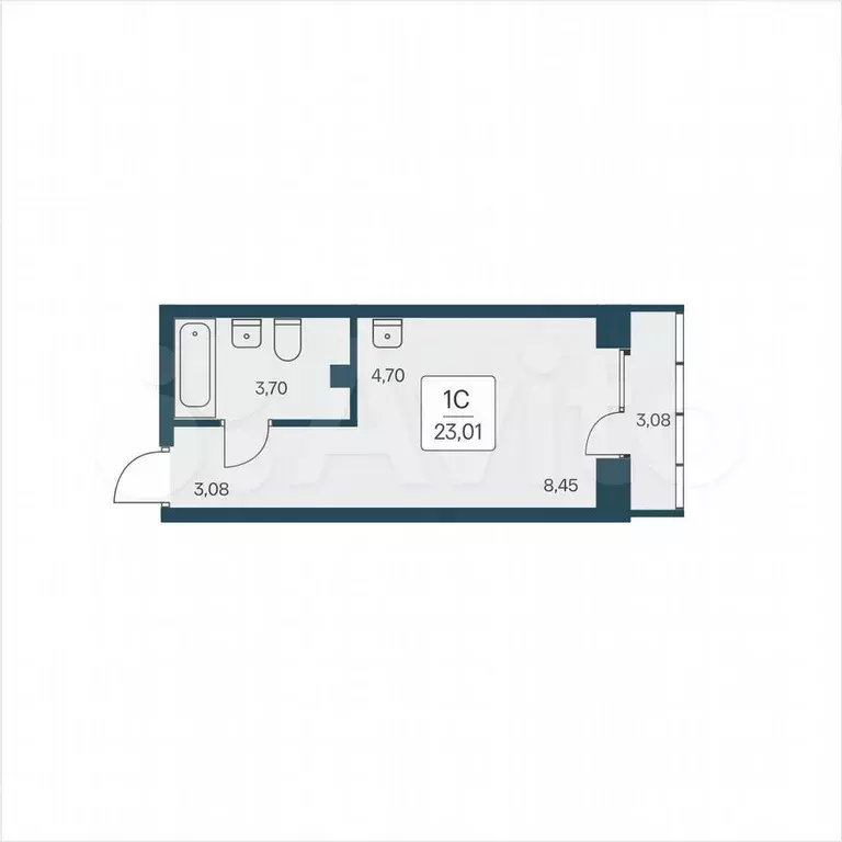 Квартира-студия, 23 м, 19/25 эт. - Фото 0