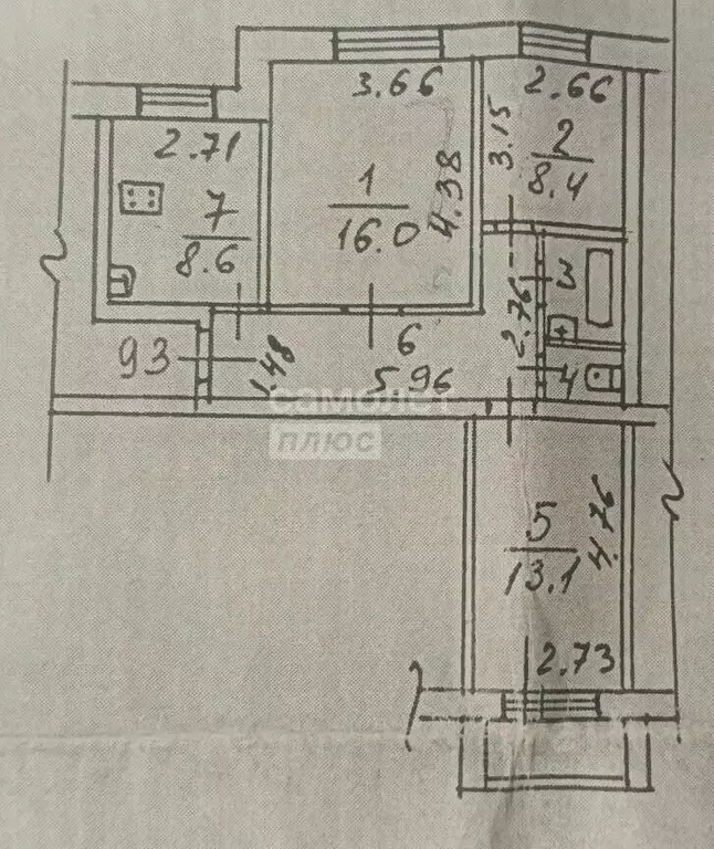 3-к кв. Коми, Сыктывкар ул. Морозова, 115 (61.3 м) - Фото 2
