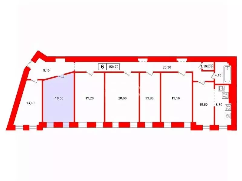 Комната Санкт-Петербург Каменноостровский просп., 18 (19.5 м) - Фото 2