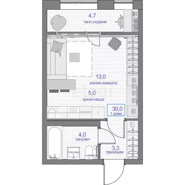 Продаётся квартира-студия, 30 м - Фото 0