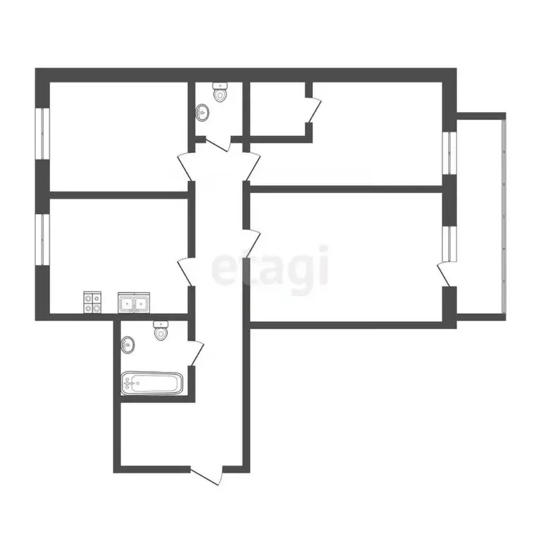 3-к кв. Тюменская область, Тюмень ул. Максима Горького, 3к2 (107.7 м) - Фото 2