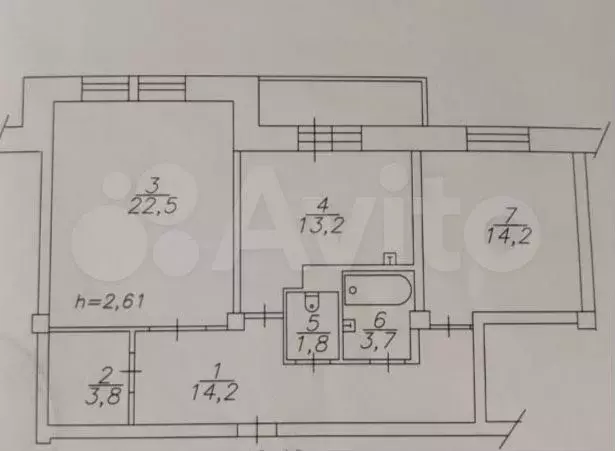 2-к. квартира, 74 м, 8/10 эт. - Фото 0