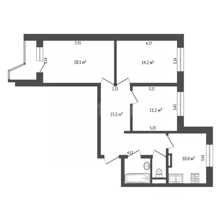 3-к кв. Москва Стартовая ул., 11 (75.0 м) - Фото 2