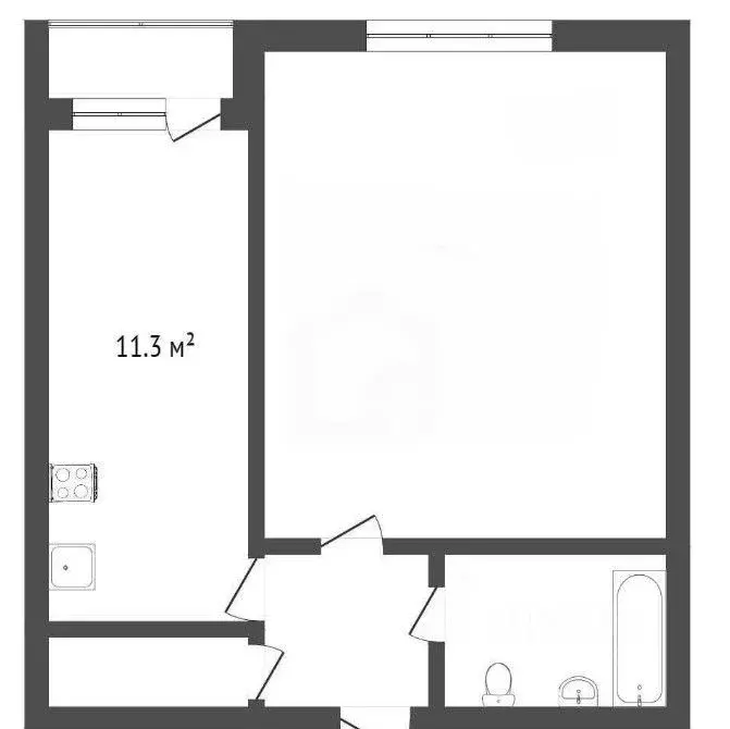 1-к кв. Томская область, Томск Мельничная ул., 79 (36.0 м) - Фото 2