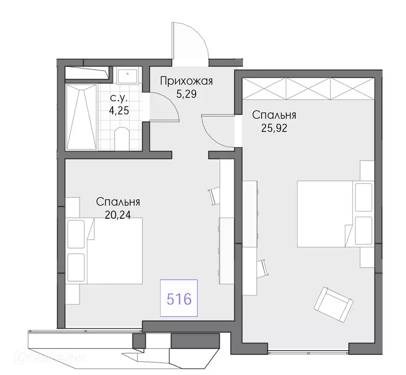 Продаётся 2-к квартира, 55.7 м - Фото 0