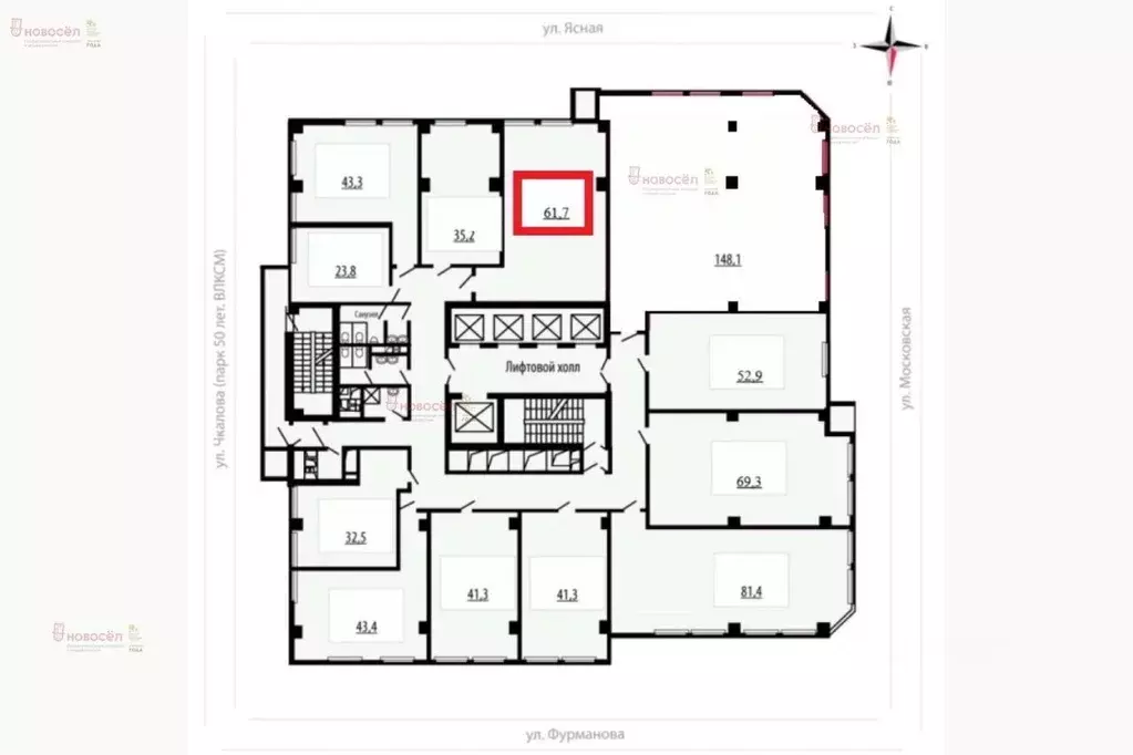 Офис в Свердловская область, Екатеринбург ул. Фурманова, 126 (62 м) - Фото 2