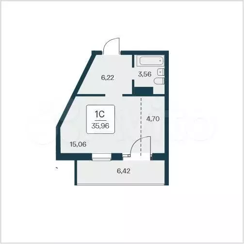 Квартира-студия, 36 м, 3/25 эт. - Фото 0