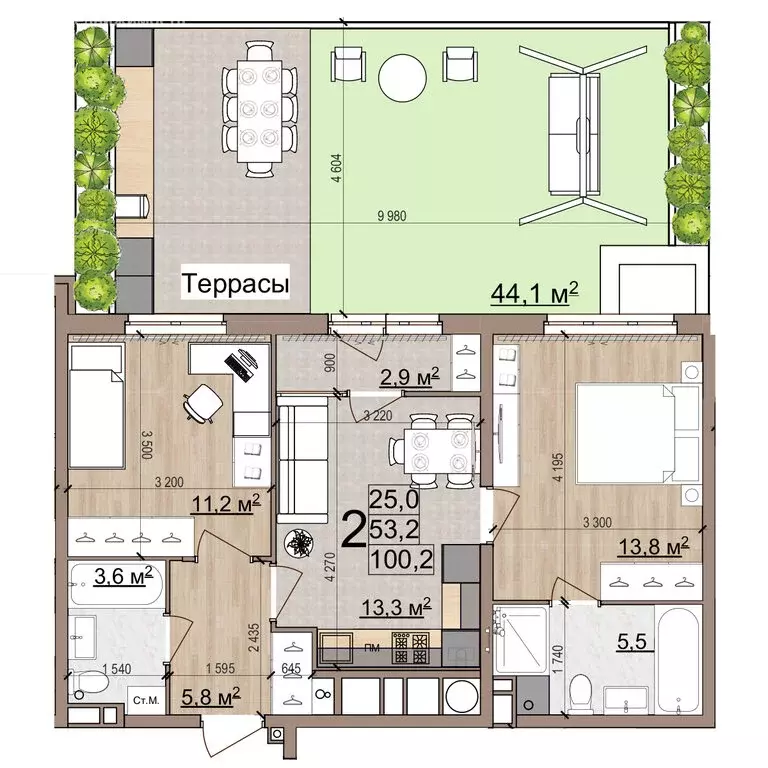 2-комнатная квартира: Рязань, район Кальное, жилой комплекс Еврокласс ... - Фото 1