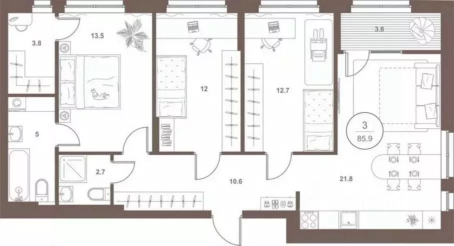 3-к кв. Пензенская область, Пенза Арбеково жилрайон, Дальнее Арбеково ... - Фото 2