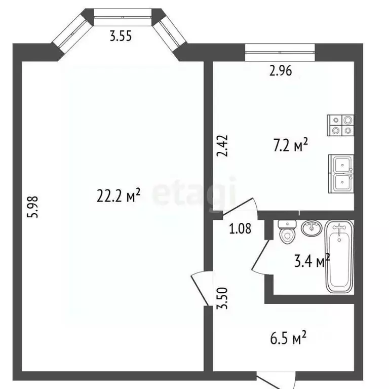 1-к кв. Ямало-Ненецкий АО, Новый Уренгой ул. 26-го съезда КПСС, 8 ... - Фото 1