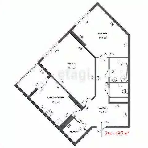 2-к кв. Свердловская область, Екатеринбург ул. Старых Большевиков, 3А ... - Фото 2