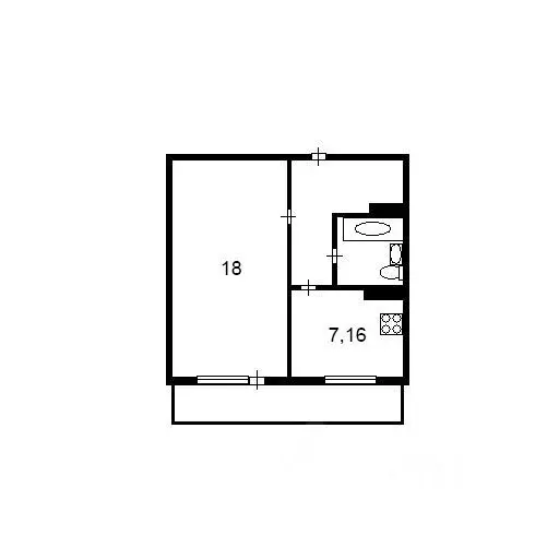1-к кв. Томская область, Томск ул. Андрея Крячкова, 21 (34.7 м) - Фото 1