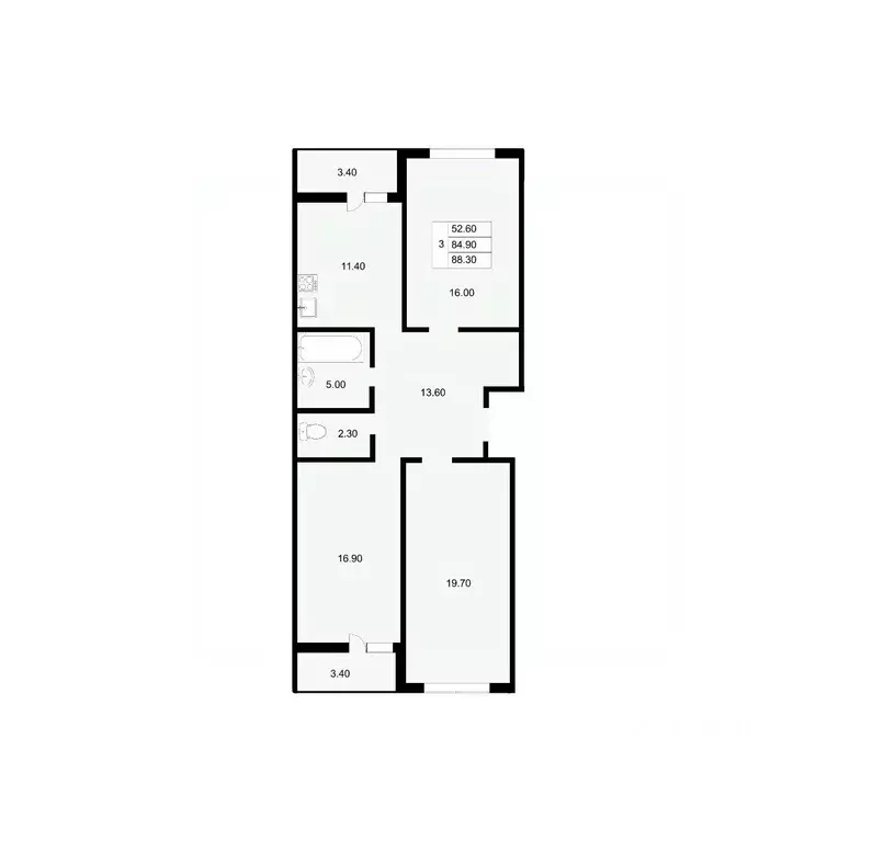 3-к кв. Краснодарский край, Краснодар ул. Героев-Разведчиков, 11 (88.3 ... - Фото 0
