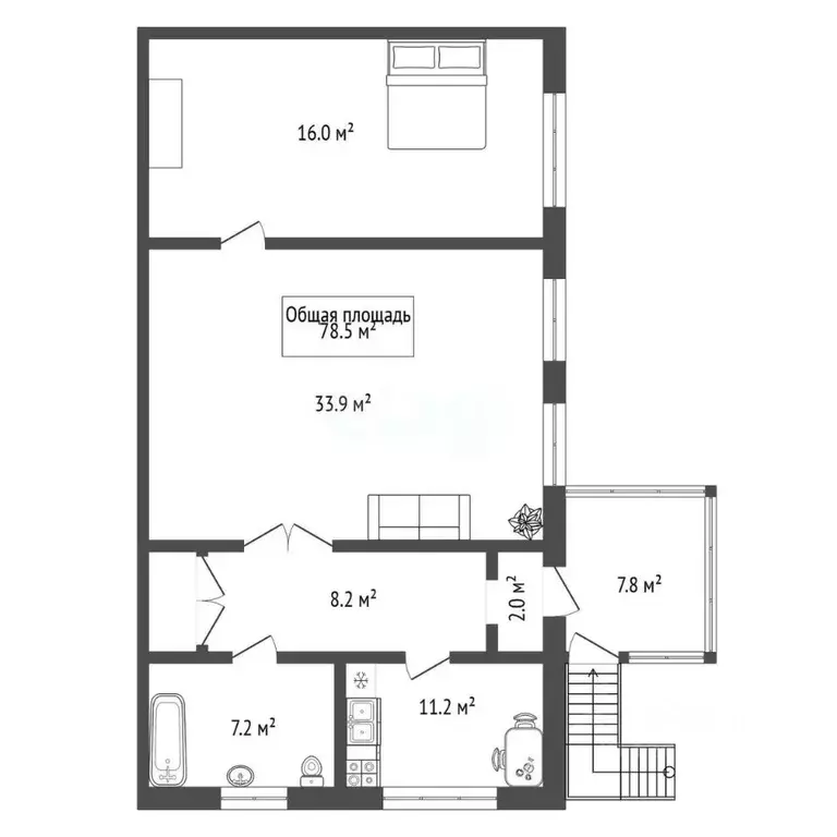 2-к кв. Новосибирская область, Мошковский район, пос. Радуга ... - Фото 2