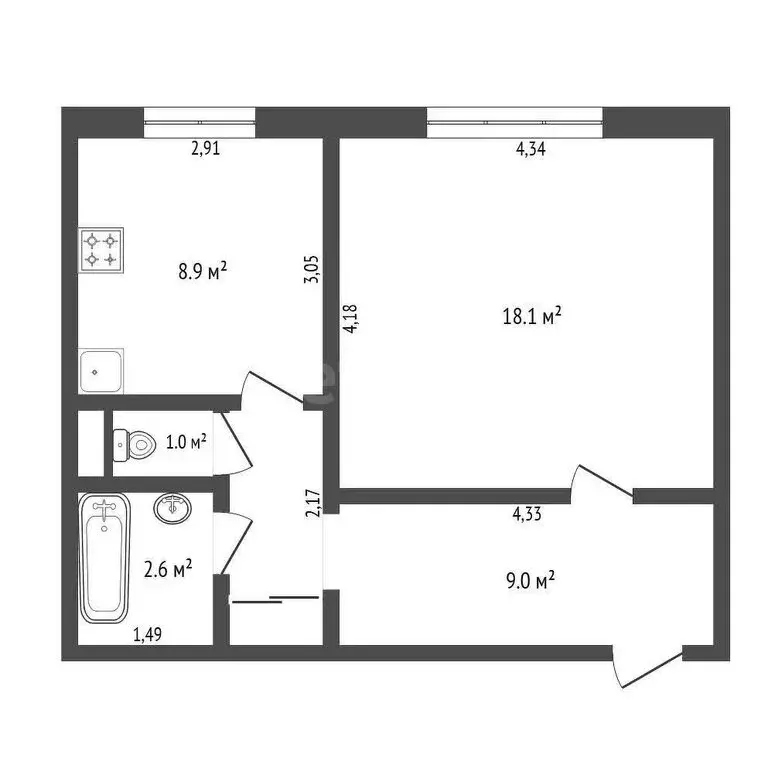 1-комнатная квартира: Зея, микрорайон Светлый, 65 (40 м) - Фото 1