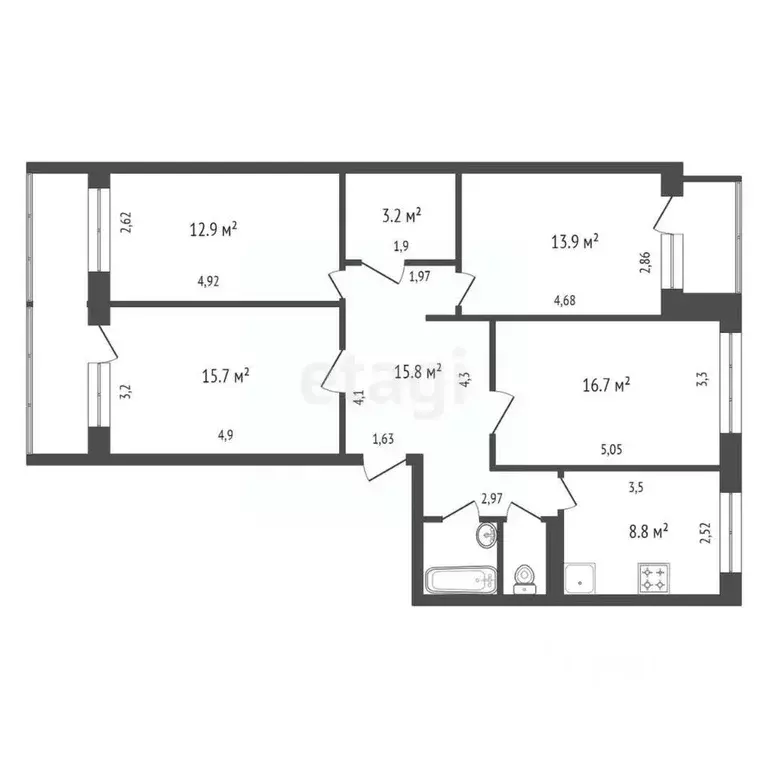 4-к кв. Красноярский край, Красноярск городской округ, Березовка ... - Фото 2