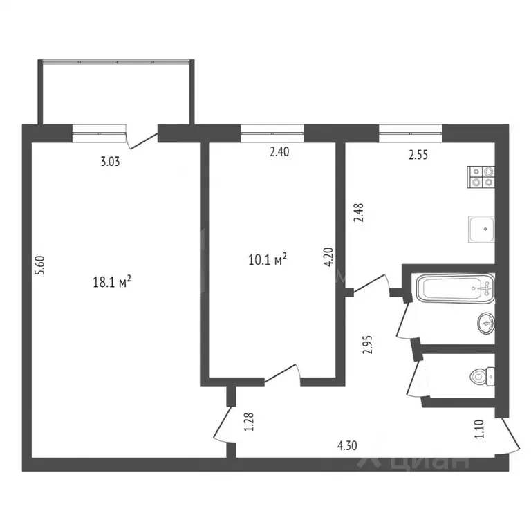 3-к кв. Тюменская область, Тюмень Тульская ул., 5 (54.3 м) - Фото 1