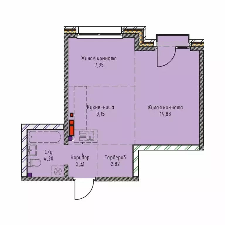 2-к кв. Иркутская область, Иркутск Култукская ул., 16 (41.9 м) - Фото 0