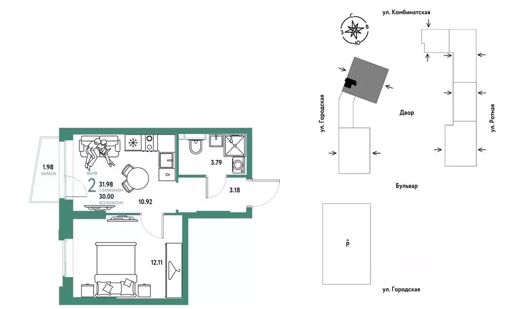 2-к кв. Свердловская область, Екатеринбург муниципальное образование, ... - Фото 1