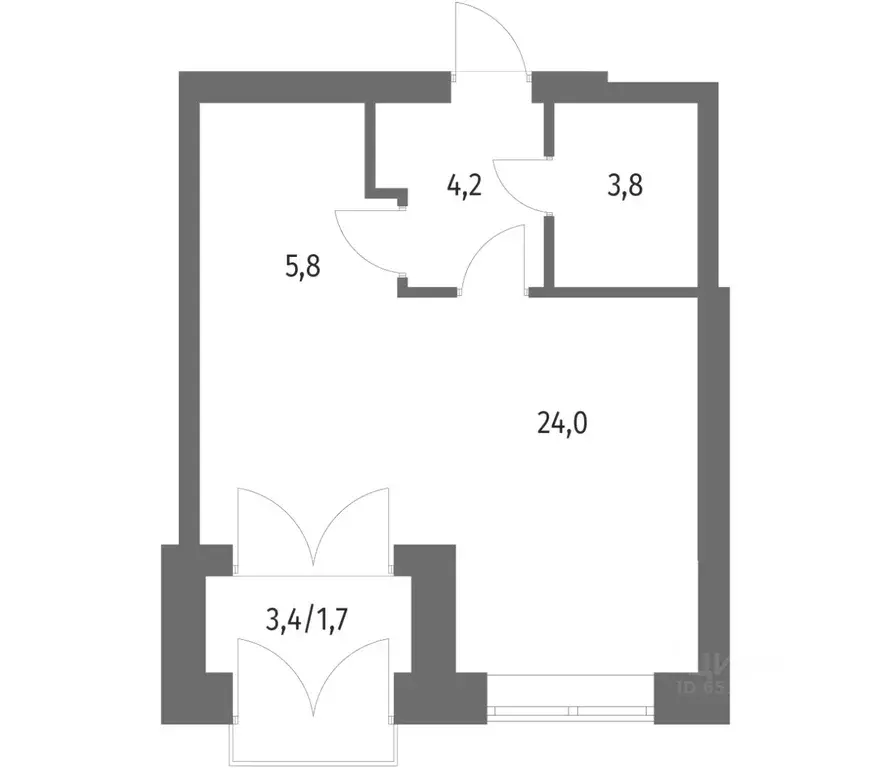 1-к кв. Санкт-Петербург ул. Академика Константинова, 1к1 (39.5 м) - Фото 0