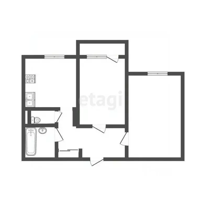 2-к кв. Кемеровская область, Прокопьевск ул. Гайдара, 20 (52.1 м) - Фото 2