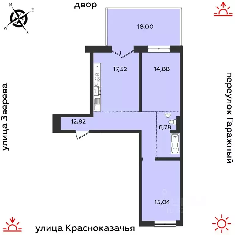 2-к кв. Иркутская область, Иркутск Гео жилой комплекс (85.04 м) - Фото 0