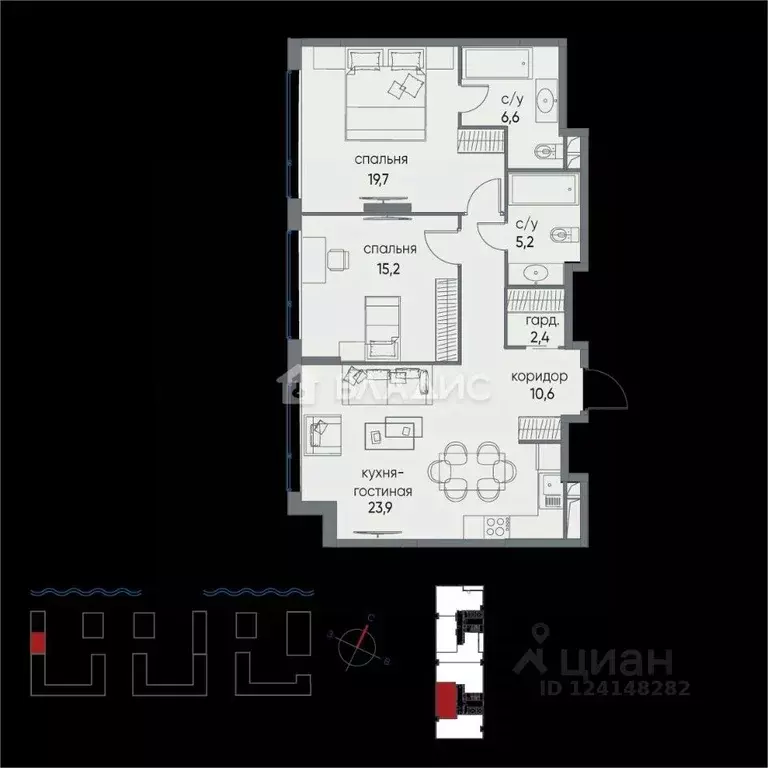 2-к кв. Москва ул. Нижние Мневники, 7 (83.3 м) - Фото 2