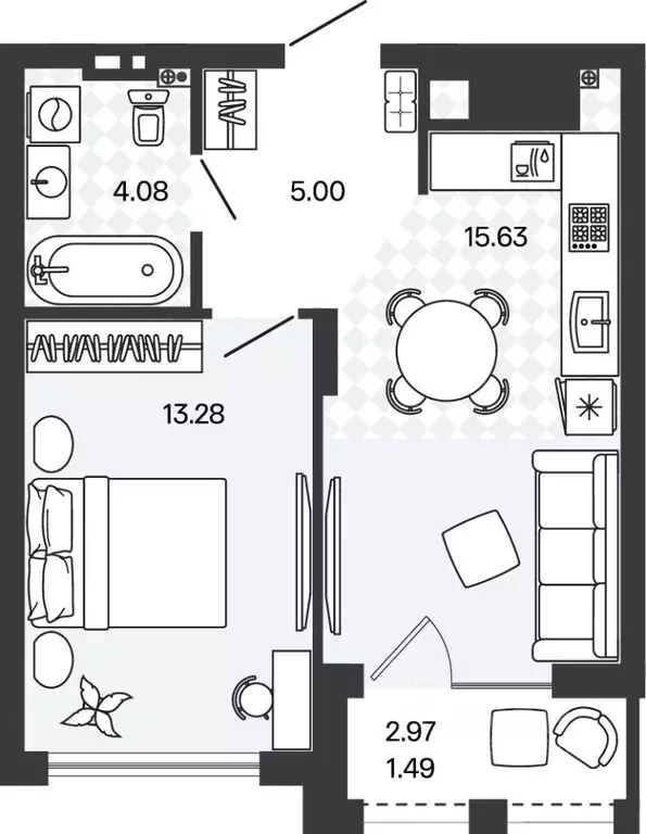 1-к кв. Калининградская область, Гурьевский муниципальный округ, пос. ... - Фото 1