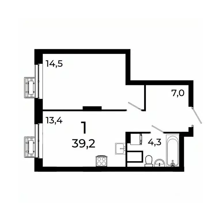 1-к кв. Нижегородская область, Нижний Новгород ул. Коперника, 15 (39.2 ... - Фото 1