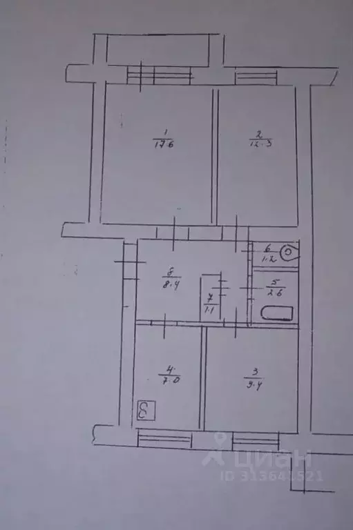 3-к кв. Башкортостан, Белорецк ул. С. Тюленина, 38 (62.0 м) - Фото 0