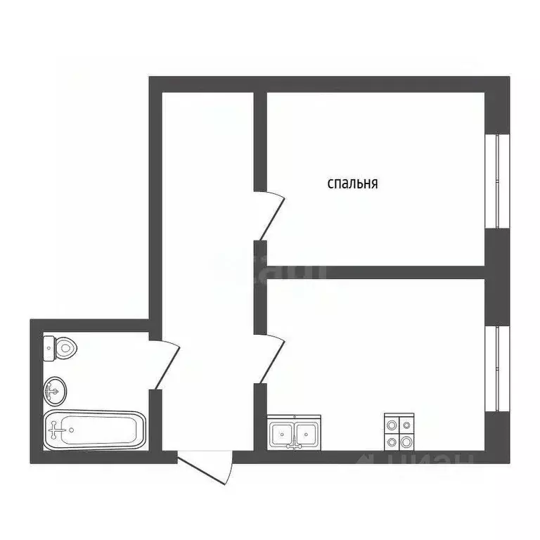 1-к кв. Тюменская область, с. Ярково ул. Республики, 10Ак2 (39.9 м) - Фото 2