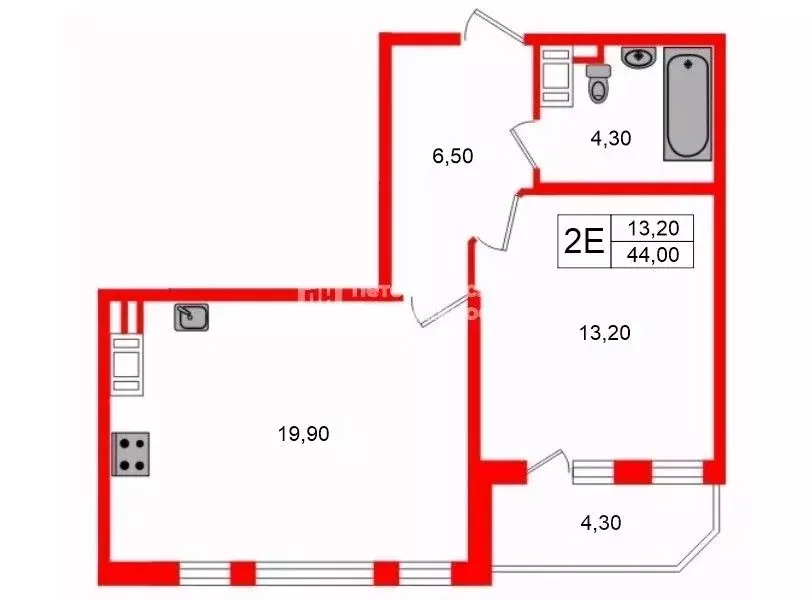 1-к кв. Санкт-Петербург Кондратьевский просп., 68к4 (44.0 м) - Фото 2
