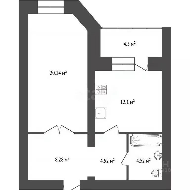 1-к кв. Ярославская область, Ярославль Ярославская ул., 144 (49.0 м) - Фото 1
