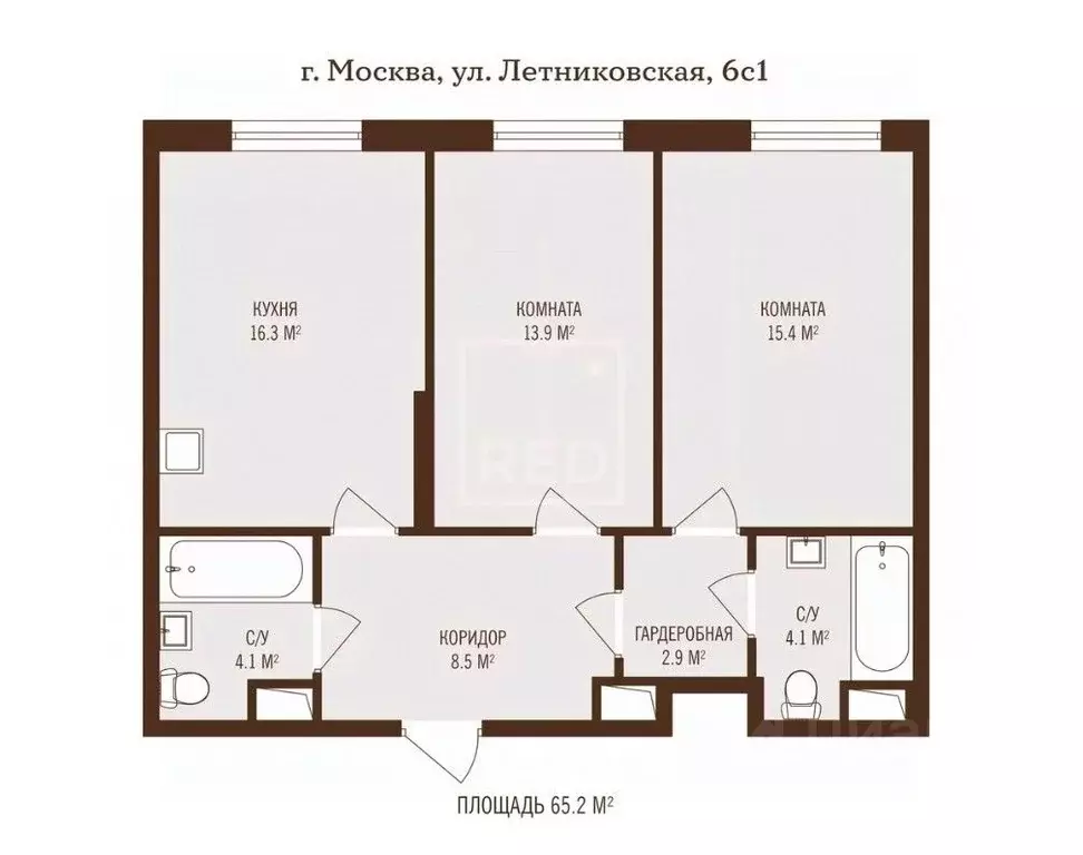 2-к кв. Москва Летниковская ул., 6к1 (65.2 м) - Фото 2