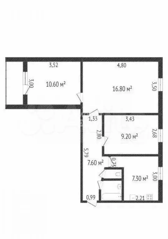 3-к. квартира, 53 м, 5/9 эт. - Фото 0