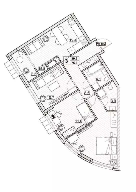 3-к кв. Нижегородская область, Нижний Новгород ул. Ванеева (75.3 м) - Фото 0