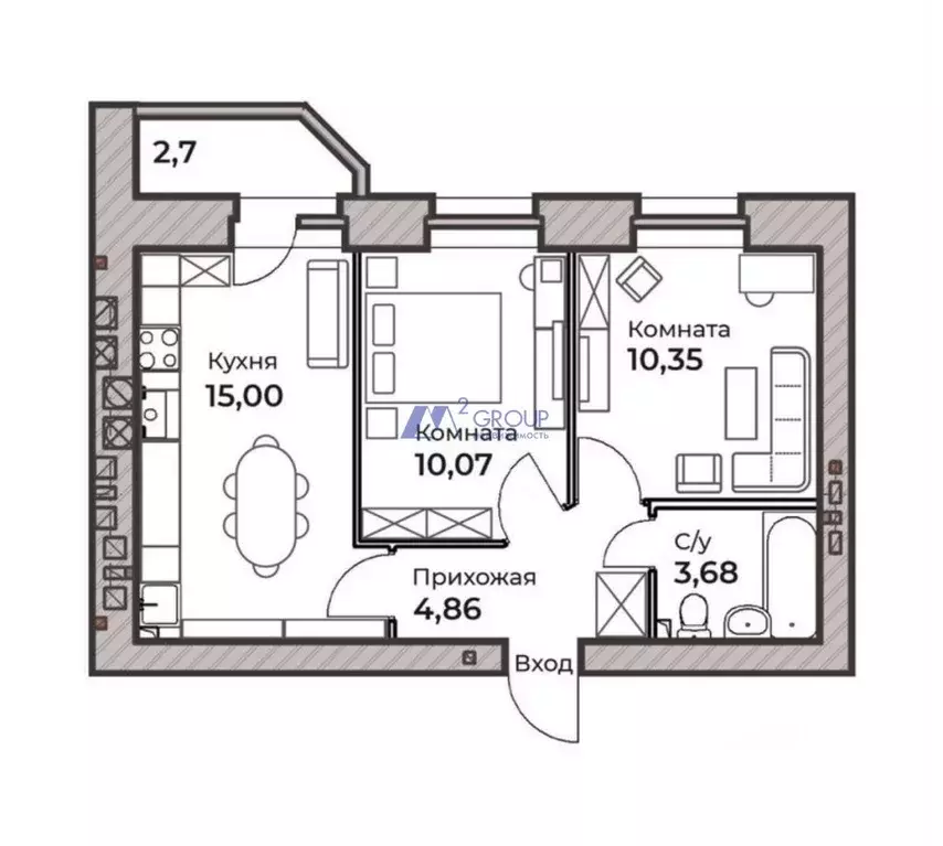 2-к кв. Ярославская область, Ярославль ул. Штрауса, 40 (45.0 м) - Фото 1