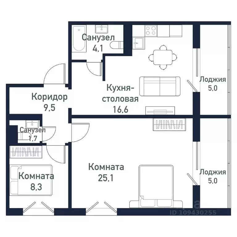 2-к кв. Челябинская область, Челябинский городской округ, пос. ... - Фото 1