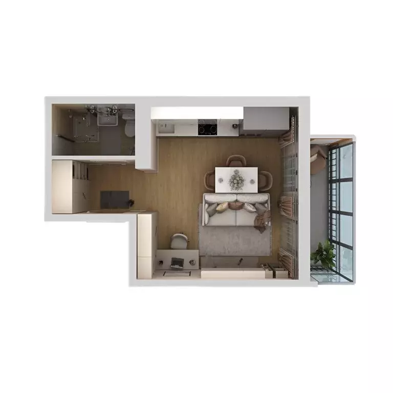 Квартира-студия: Пермь, Самолётная улица, 6 (26.3 м) - Фото 2