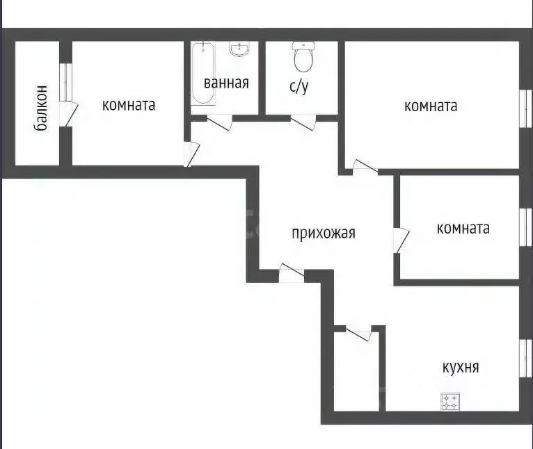 3-к кв. Курганская область, Курган Куртамышская ул., 18 (62.0 м) - Фото 1