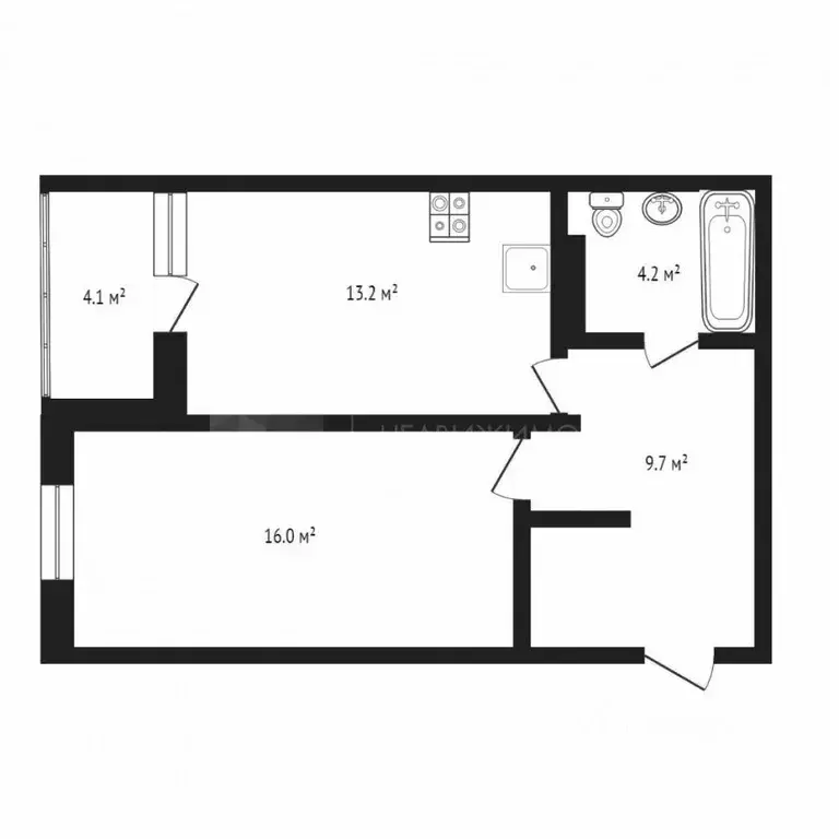 1-к кв. Тюменская область, Тюмень ул. Виктора Тимофеева, 9 (43.5 м) - Фото 2