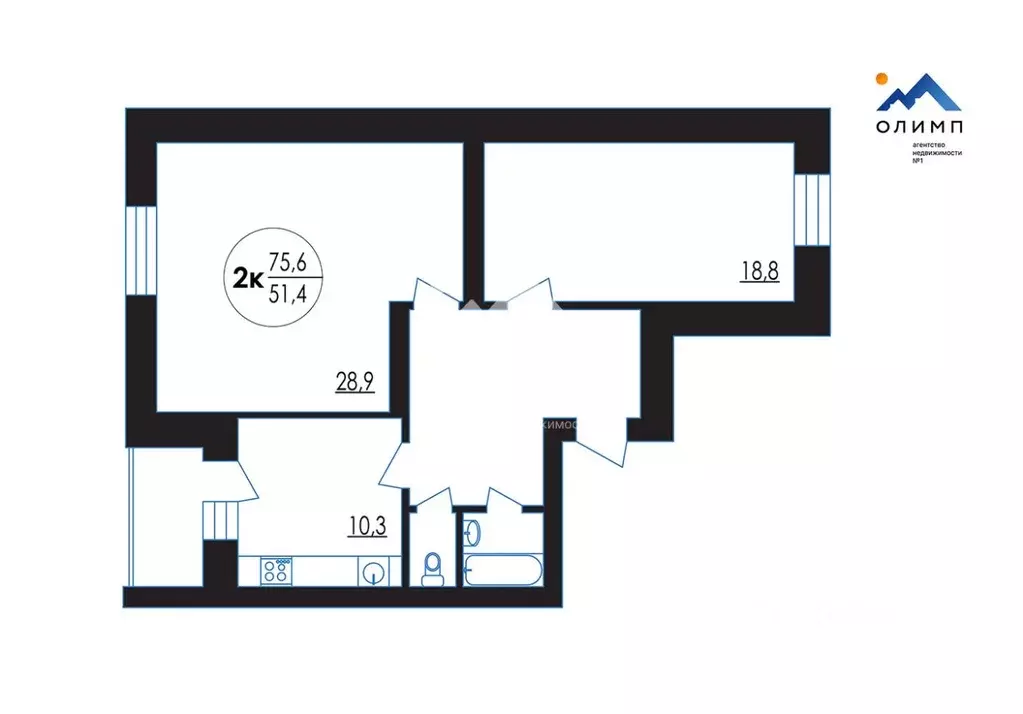 2-к кв. Вологодская область, Вологда ул. Можайского, 37 (75.6 м) - Фото 2