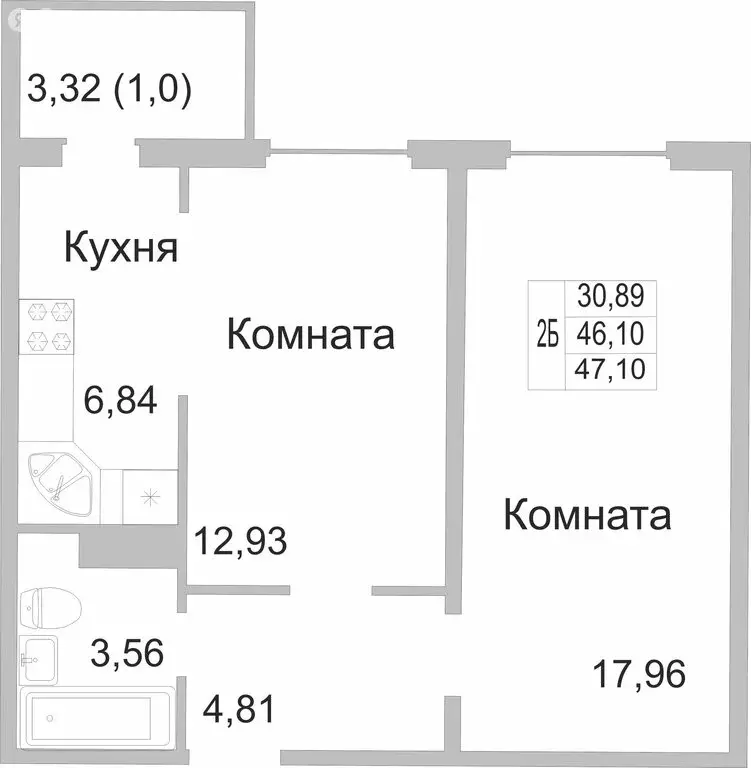 2-комнатная квартира: Псковский район, Завеличенская волость, деревня ... - Фото 0