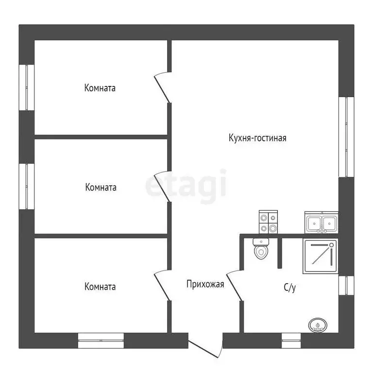 Дом в село Курумоч, Советская улица (93 м) - Фото 1