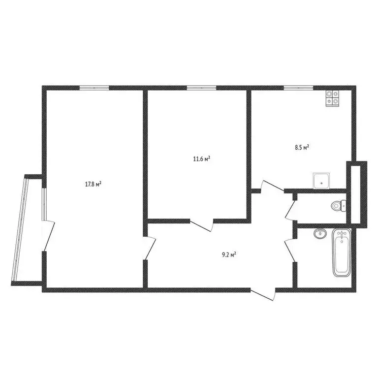 2-комнатная квартира: Черкесск, улица Гутякулова, 32 (51.2 м) - Фото 1