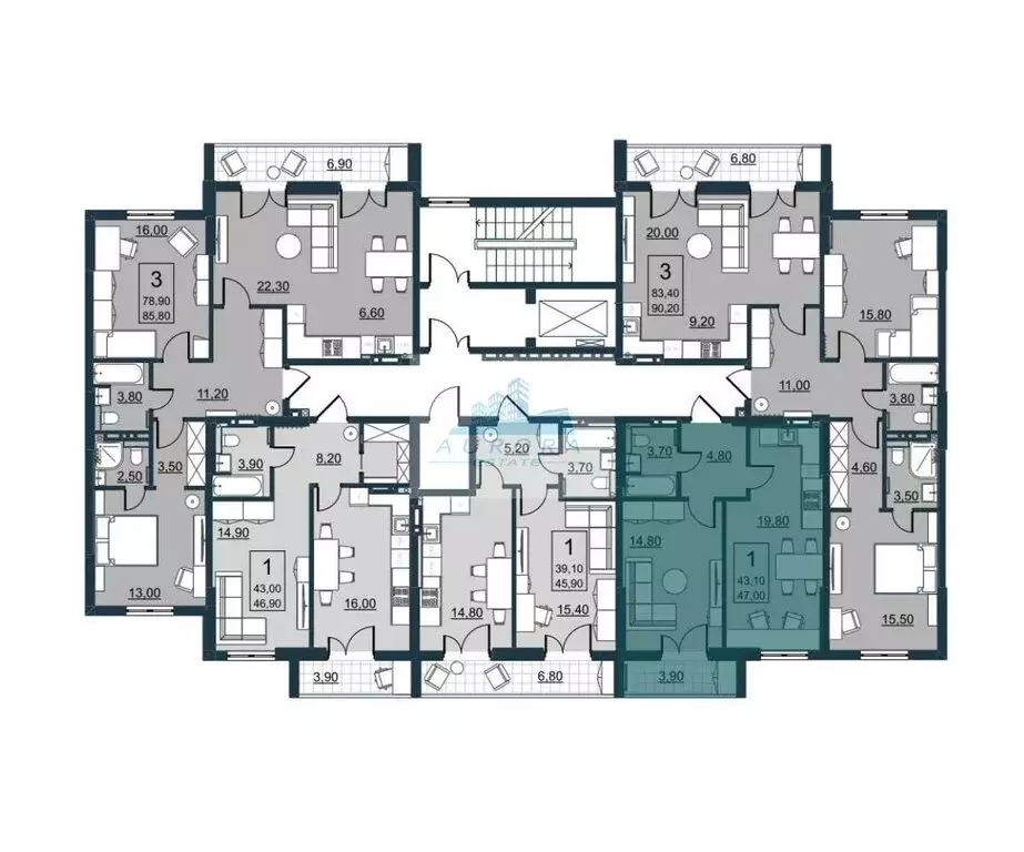 1-комнатная квартира: Саратов, улица имени Виктора Аржаного, 5 (43.1 ... - Фото 0