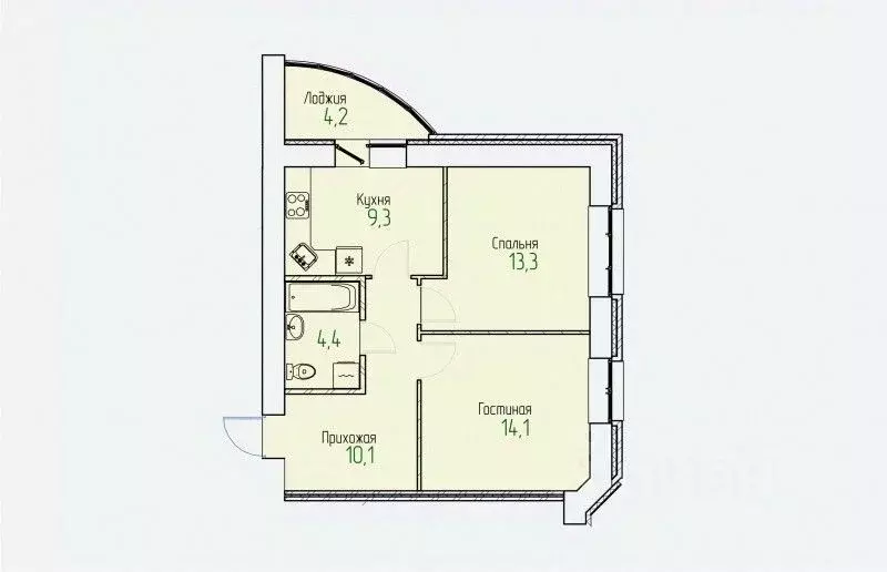 2-к кв. Кировская область, Киров Полевая ул., 11 (53.3 м) - Фото 0
