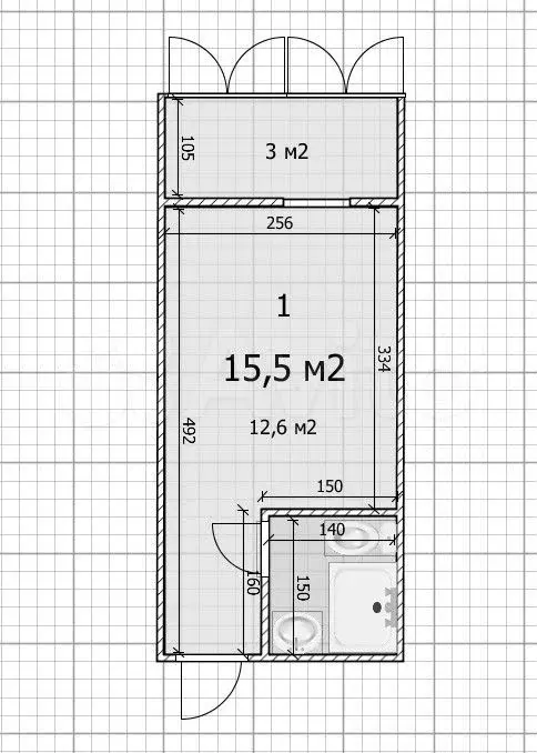 Доля в 3-к. квартире, 15,4 м, 1/9 эт. - Фото 0